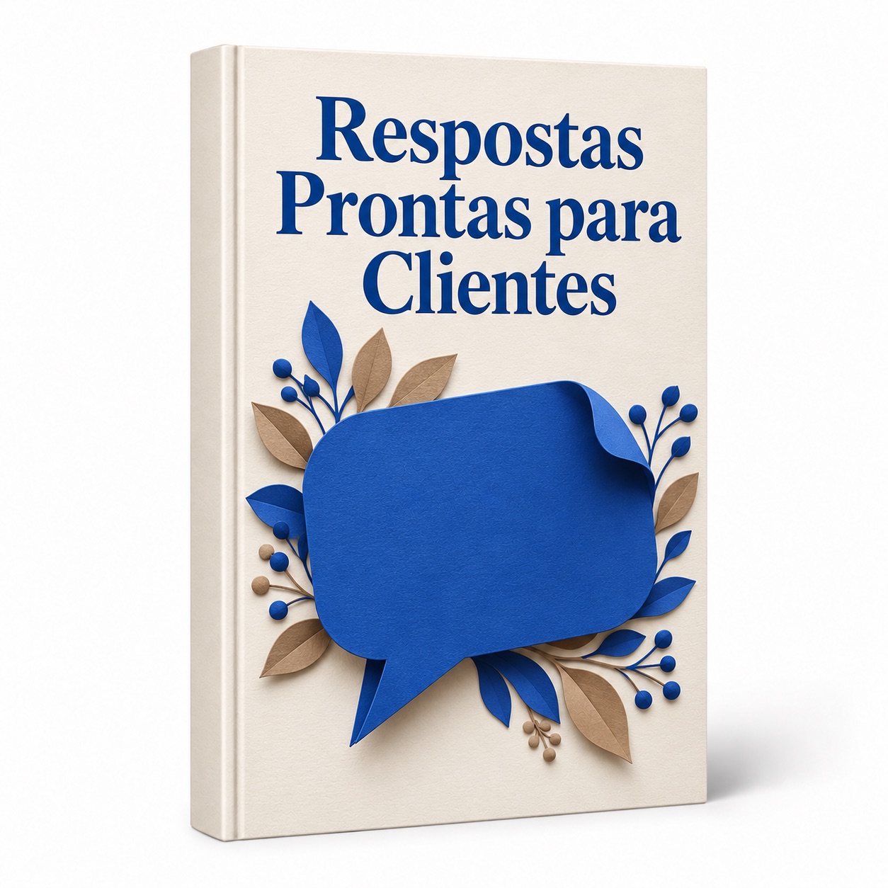Mockup de e-book: Respostas Prontas para Clientes