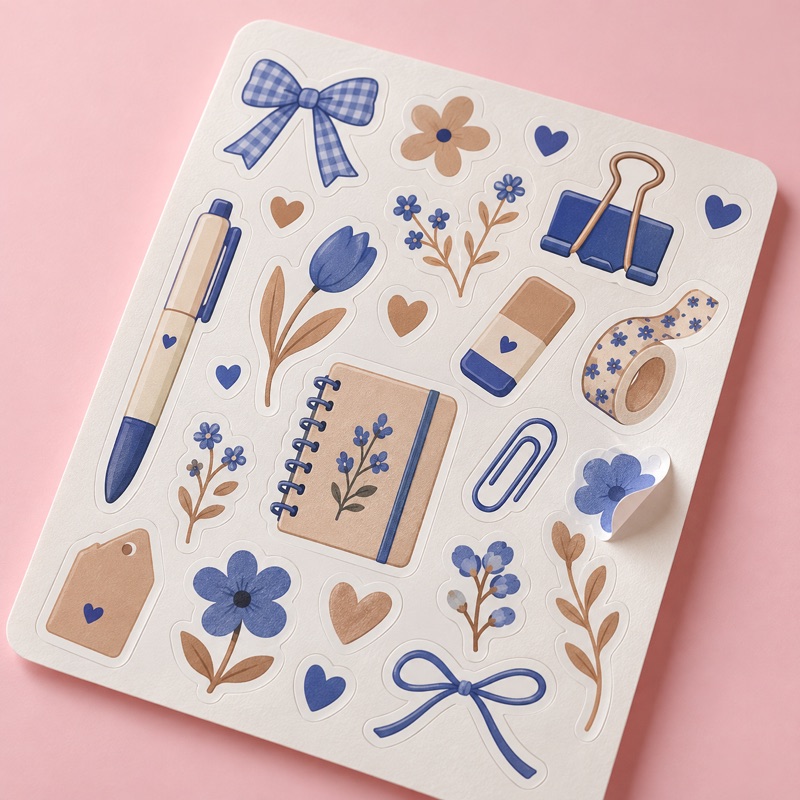 Cartela de stickers recortados no contorno
