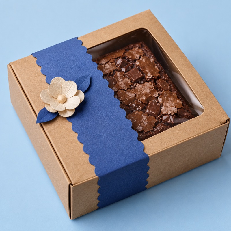 Embalagem de brownie em papel